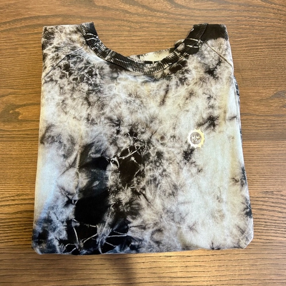 Blue and Black Magic Waters Big Bud Press Tie Dye Crewneck Big - Size Large